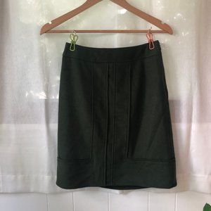 Green Wool Pencil Skirt